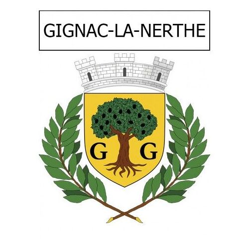 Gignac-La-Nerthe 13 Ville Stickers Blason Autocollant Adhésif - Taille : 8 Cm