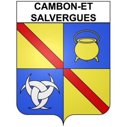 Cambon-Et-Salvergues 34 Ville Stickers Blason Autocollant Adhésif - Taille : 8 Cm