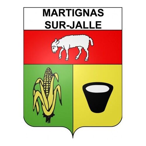 Martignas-Sur-Jalle 33 Ville Stickers Blason Autocollant Adhésif - Taille : 12 Cm