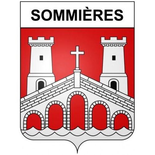Sommières 30 Ville Stickers Blason Autocollant Adhésif - Taille : 17 Cm