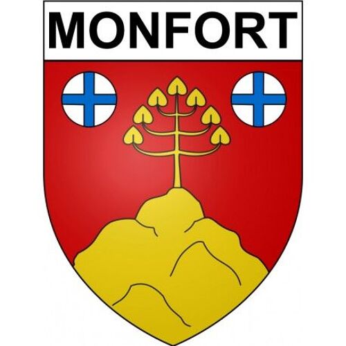 Monfort 32 Ville Stickers Blason Autocollant Adhésif - Taille : 12 Cm