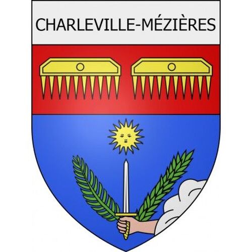 Charleville-Mézières 08 Ville Stickers Blason Autocollant Adhésif - Taille : 8 Cm