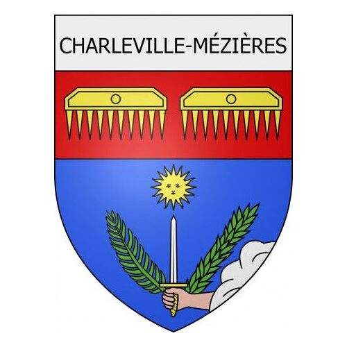 Charleville-Mézières 08 Ville Stickers Blason Autocollant Adhésif - Taille : 17 Cm