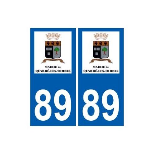 89 Quarré-Les-Tombes Logo Autocollant Plaque Stickers Ville - Couleur : Droits - Angles : Droits