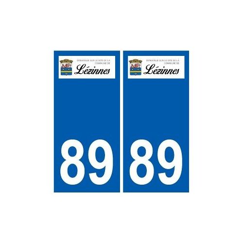 89 Lézinnes Blason Autocollant Plaque Stickers Ville - Couleur : Droits - Angles : Droits
