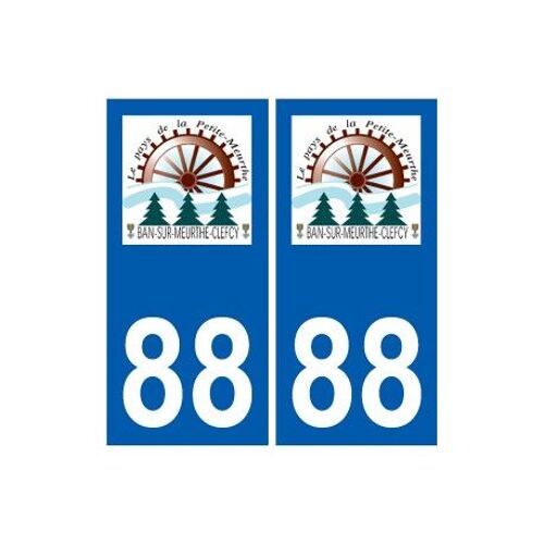 88 Ban-Sur-Meurthe-Clefcy Logo Autocollant Plaque Stickers Ville - Couleur : Droits - Angles : Droits