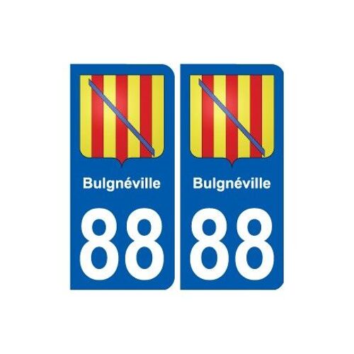 88 Bulgnéville Blason Autocollant Plaque Stickers Ville - Couleur : Arrondis - Angles : Arrondis