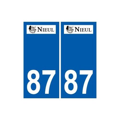 87 Nieul Logo Autocollant Plaque Stickers Ville - Couleur : Droits - Angles : Droits