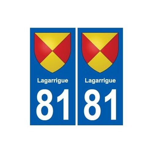 81 Lagarrigue Blason Autocollant Plaque Stickers Ville - Couleur : Droits - Angles : Droits
