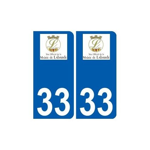 33 Labarde Logo Autocollant Plaque Stickers Ville - Couleur : Arrondis - Angles : Arrondis