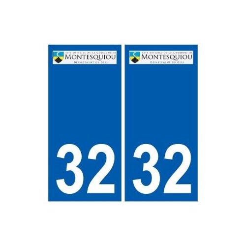 32 Montesquiou Logo Autocollant Plaque Stickers Ville - Couleur : Droits - Angles : Droits