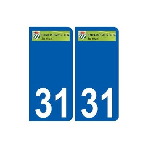 31 Saint-Léon Logo Autocollant Plaque Stickers Ville - Couleur : Arrondis - Angles : Arrondis