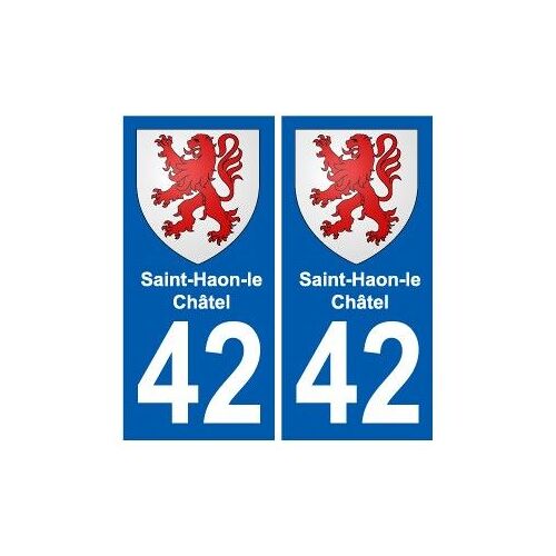 42 Saint-Haon-Le-Châtel Blason Autocollant Plaque Stickers Ville - Couleur : Droits - Angles : Droits