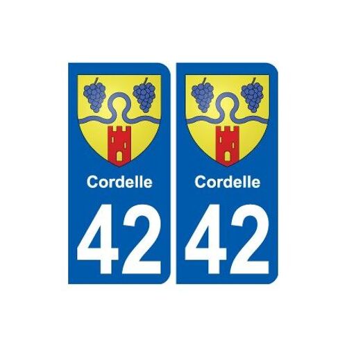42 Cordelle Blason Autocollant Plaque Stickers Ville - Couleur : Arrondis - Angles : Arrondis