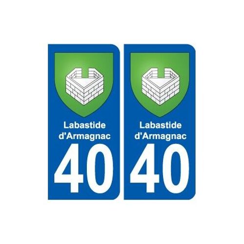 40 Labastide-D'armagnac Blason Autocollant Plaque Stickers Ville - Couleur : Arrondis - Angles : Arrondis