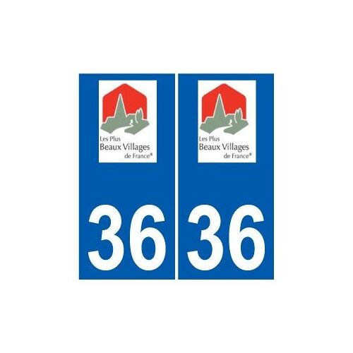 36 Saint-Benoît-Du-Sault Logo Autocollant Plaque Stickers Ville - Couleur : Droits - Angles : Droits