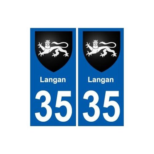 35 Langan Blason Autocollant Plaque Stickers Ville - Couleur : Droits - Angles : Droits
