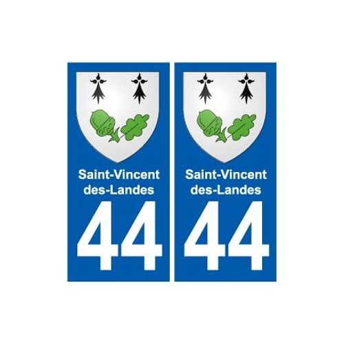 44 Saint-Vincent-Des-Landes Blason Autocollant Plaque Stickers Ville - Couleur : Droits - Angles : Droits
