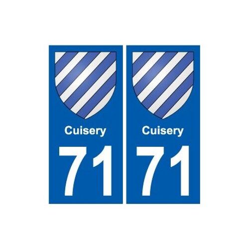 71 Cuisery Blason Autocollant Plaque Stickers Ville - Couleur : Droits - Angles : Droits