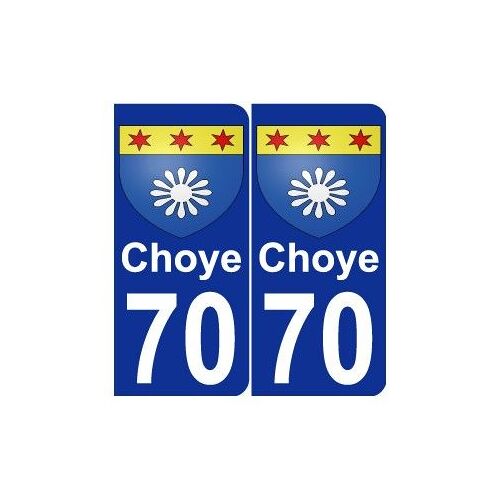 70 Choye Blason Autocollant Plaque Stickers Ville - Couleur : Arrondis - Angles : Arrondis
