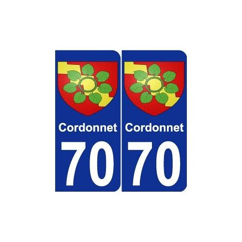 70 Cordonnet Blason Autocollant Plaque Stickers Ville - Couleur : Arrondis - Angles : Arrondis