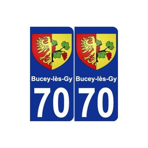 70 Bucey-Lès-Gy Blason Autocollant Plaque Stickers Ville - Couleur : Arrondis - Angles : Arrondis