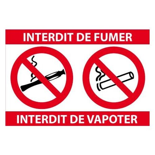 Interdiction Interdit Fumer Vapoter Logo 3635 Autocollant Adhésif 2 Stickers 15 Cm