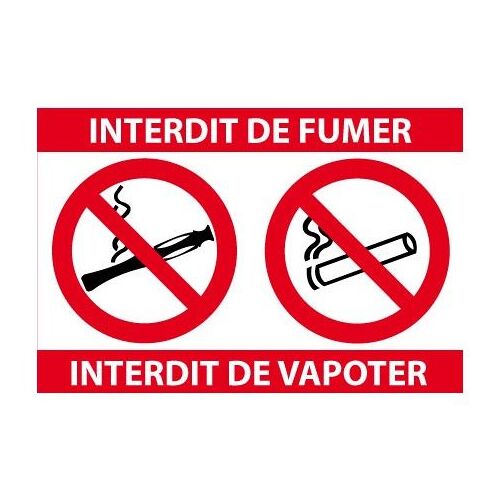 Interdiction Interdit Fumer Vapoter Logo 3635 Autocollant Adhésif 2 Stickers 15 Cm