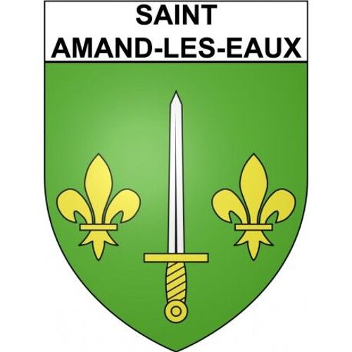 Saint-Amand-Les-Eaux 59 Ville Stickers Blason Autocollant Adhésif - Taille : 8 Cm