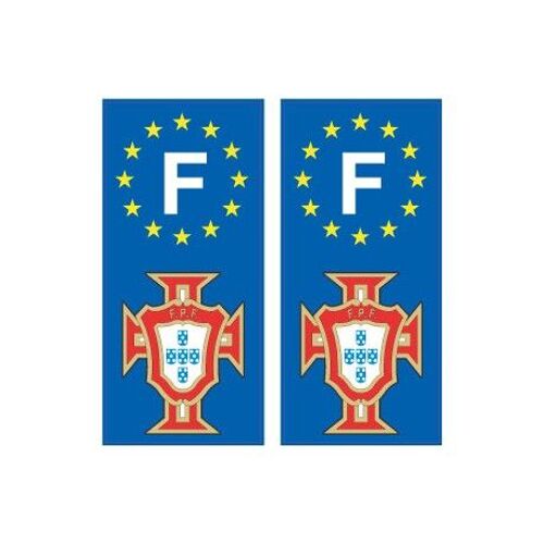 F Fpf Doré Portugal Foot Autocollant Plaque - Couleur : Droits - Angles : Droits