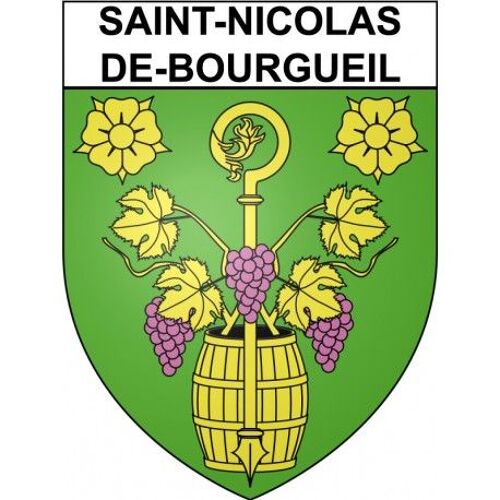Saint-Nicolas-De-Bourgueil 37 Ville Stickers Blason Autocollant Adhésif - Taille : 4 Cm
