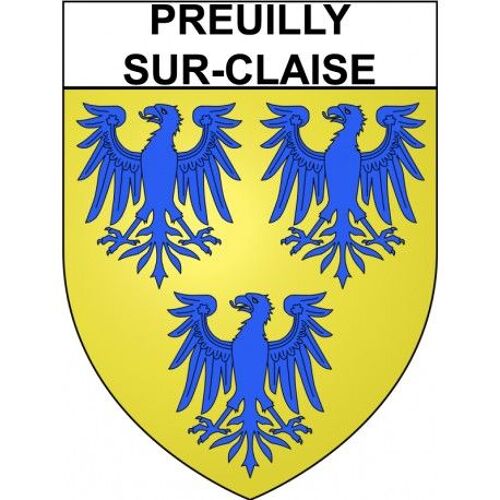 Preuilly-Sur-Claise 37 Ville Stickers Blason Autocollant Adhésif - Taille : 17 Cm