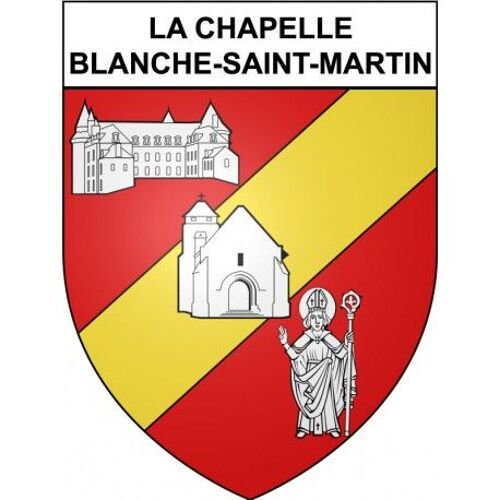 La Chapelle-Blanche-Saint-Martin 37 Ville Stickers Blason Autocollant Adhésif - Taille : 8 Cm
