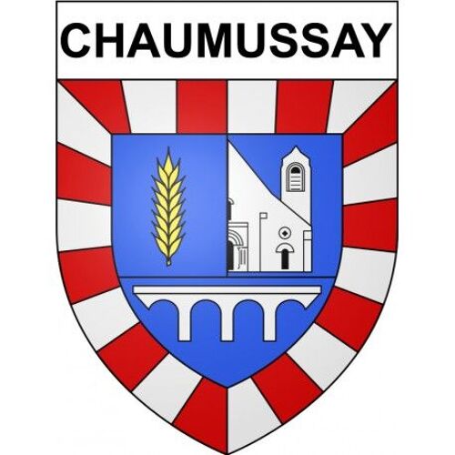 Chaumussay 37 Ville Stickers Blason Autocollant Adhésif - Taille : 8 Cm