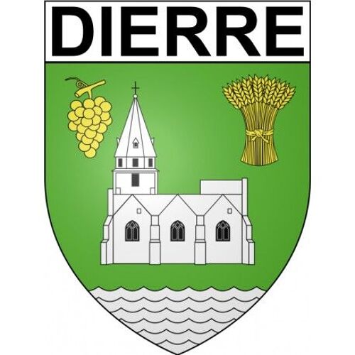 Dierre 37 Ville Stickers Blason Autocollant Adhésif - Taille : 17 Cm