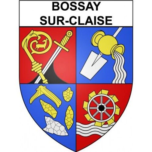 Bossay-Sur-Claise 37 Ville Stickers Blason Autocollant Adhésif - Taille : 17 Cm