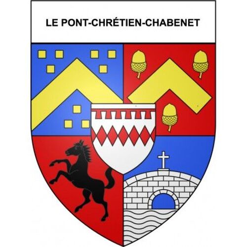 Le Pont-Chrétien-Chabenet 36 Ville Stickers Blason Autocollant Adhésif - Taille : 8 Cm