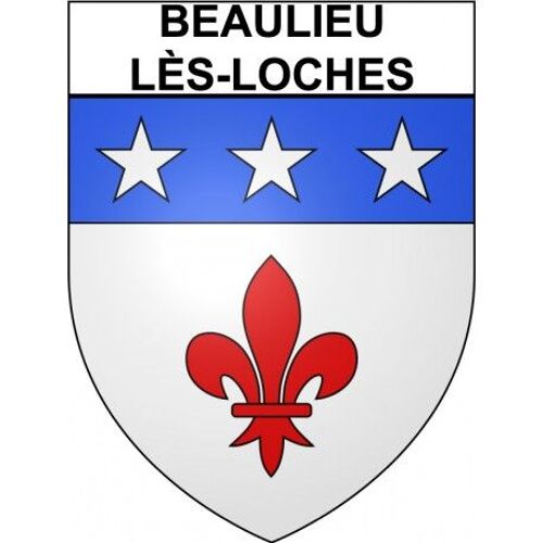 Beaulieu-Lès-Loches 37 Ville Stickers Blason Autocollant Adhésif - Taille : 4 Cm