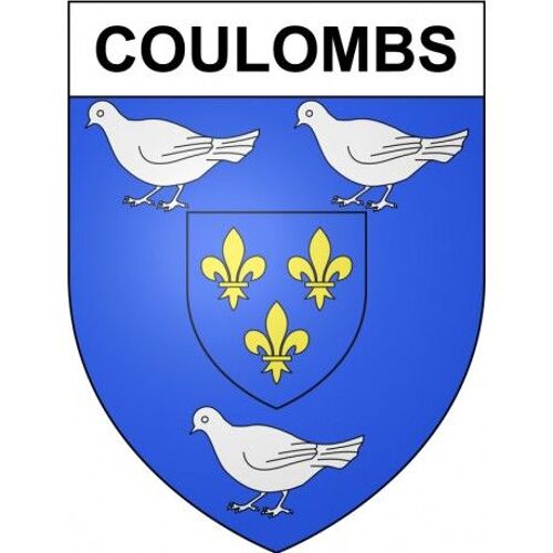 Coulombs 28 Ville Stickers Blason Autocollant Adhésif - Taille : 8 Cm