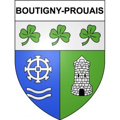 Boutigny-Prouais 28 Ville Stickers Blason Autocollant Adhésif - Taille : 4 Cm