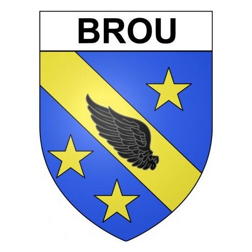 Brou 28 Ville Stickers Blason Autocollant Adhésif - Taille : 8 Cm