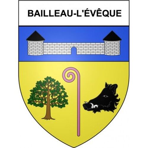 Bailleau-L'évêque 28 Ville Stickers Blason Autocollant Adhésif - Taille : 8 Cm