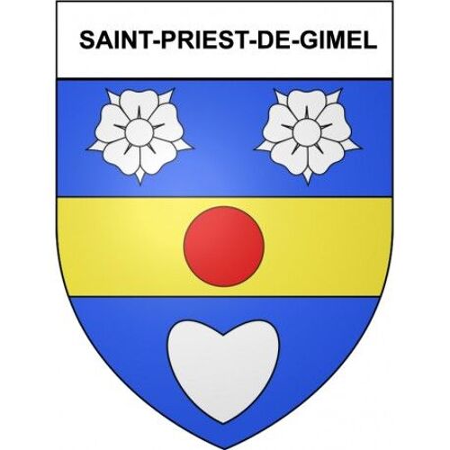 Saint-Priest-De-Gimel 19 Ville Stickers Blason Autocollant Adhésif - Taille : 12 Cm