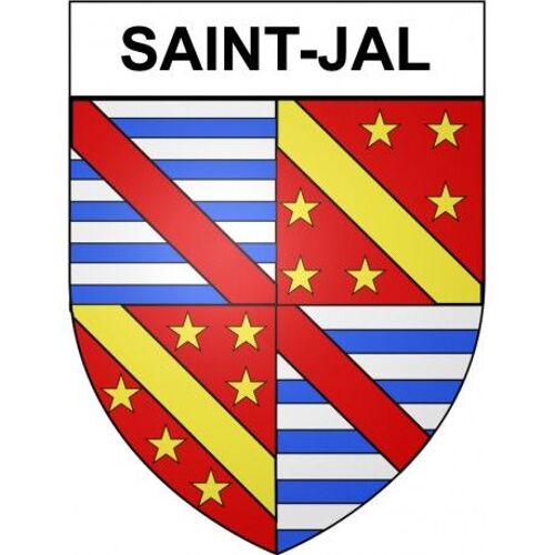 Saint-Jal 19 Ville Stickers Blason Autocollant Adhésif - Taille : 12 Cm
