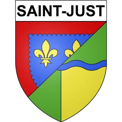 Saint-Just 18 Ville Stickers Blason Autocollant Adhésif - Taille : 4 Cm