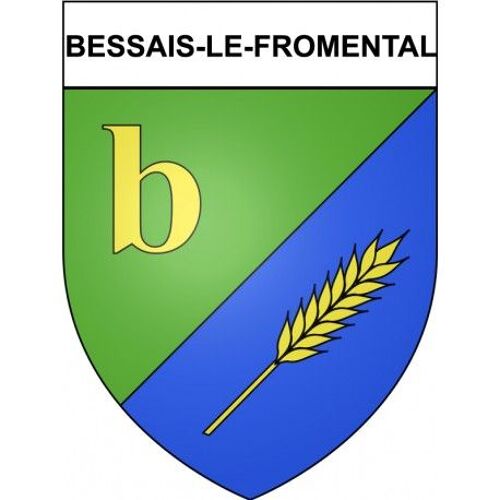 Bessais-Le-Fromental 18 Ville Stickers Blason Autocollant Adhésif - Taille : 12 Cm