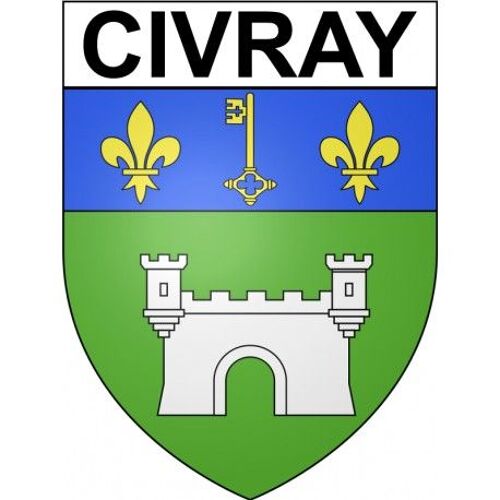 Civray 18 Ville Stickers Blason Autocollant Adhésif - Taille : 12 Cm