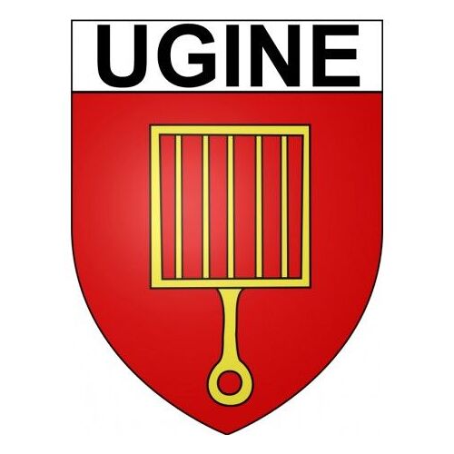 Ugine 73 Ville Stickers Blason Autocollant Adhésif - Taille : 4 Cm