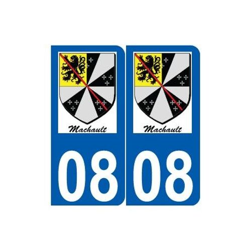 08 Machault Logo Autocollant Plaque Stickers Ville - Couleur : Arrondis - Angles : Arrondis