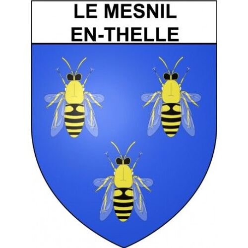 Le Mesnil-En-Thelle 60 Ville Stickers Blason Autocollant Adhésif - Taille : 8 Cm